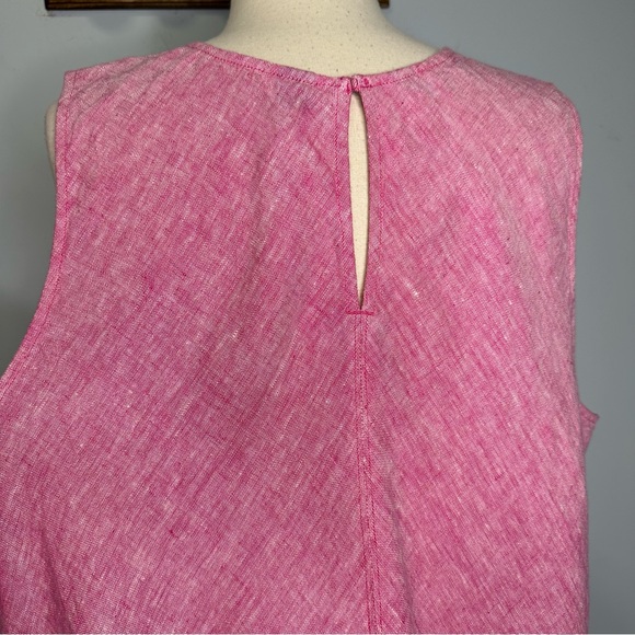 Lands’ End Heathered Pink Sleeveless A-Line 100% Linen Dress Size 1X, 16W-18W - Picture 8 of 12